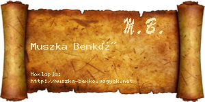 Muszka Benkő névjegykártya